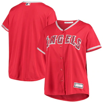 womens red los angeles angels plus size alternate replica t